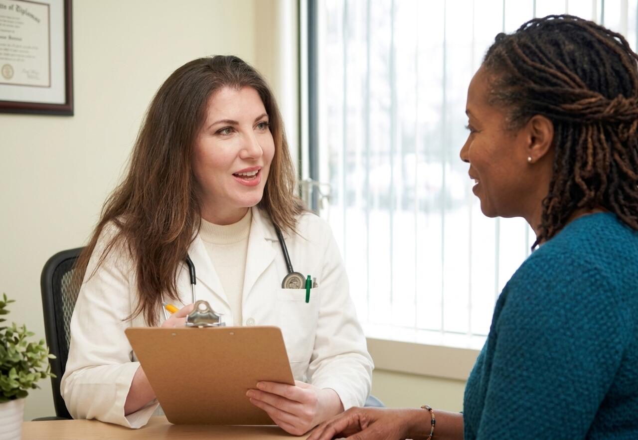 Dr. Zimilevich giving treatment for menopause symptoms