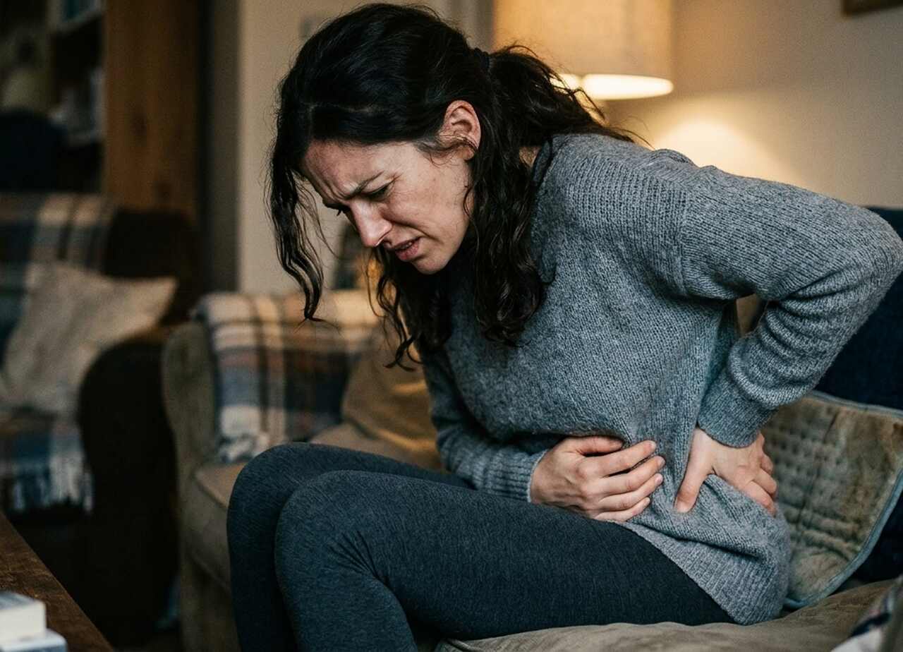 woman experiencing painful period